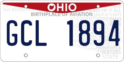 OH license plate GCL1894