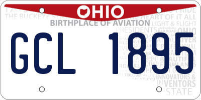 OH license plate GCL1895