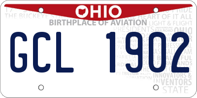 OH license plate GCL1902