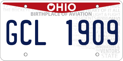 OH license plate GCL1909