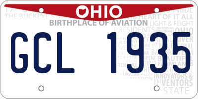 OH license plate GCL1935