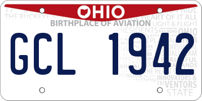 OH license plate GCL1942