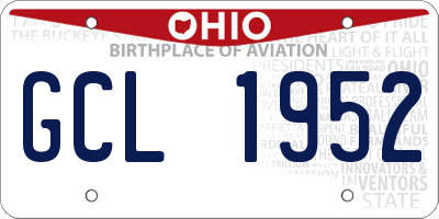 OH license plate GCL1952