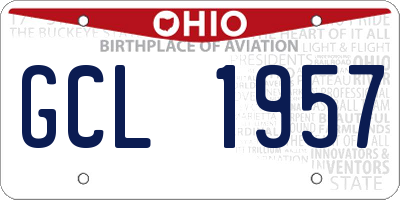 OH license plate GCL1957