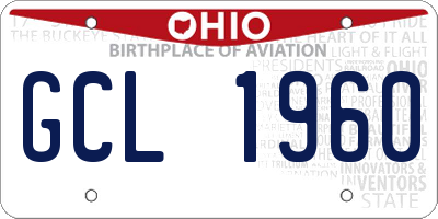 OH license plate GCL1960