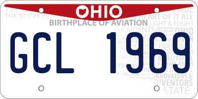 OH license plate GCL1969