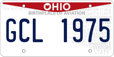 OH license plate GCL1975