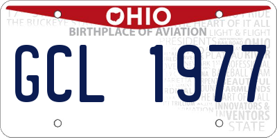 OH license plate GCL1977