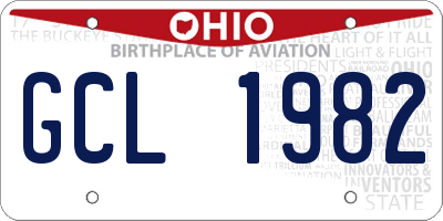 OH license plate GCL1982