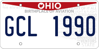 OH license plate GCL1990