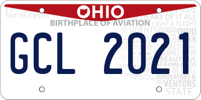 OH license plate GCL2021