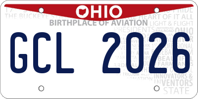 OH license plate GCL2026