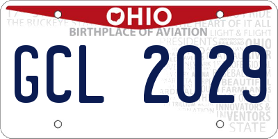 OH license plate GCL2029