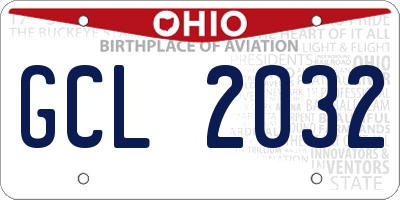 OH license plate GCL2032