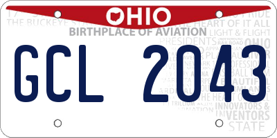OH license plate GCL2043