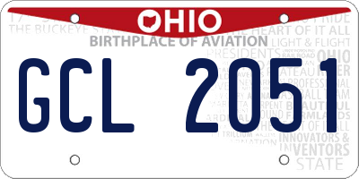 OH license plate GCL2051