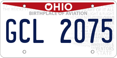 OH license plate GCL2075