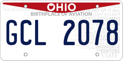 OH license plate GCL2078