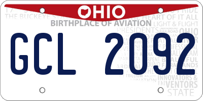 OH license plate GCL2092