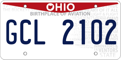 OH license plate GCL2102