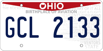 OH license plate GCL2133