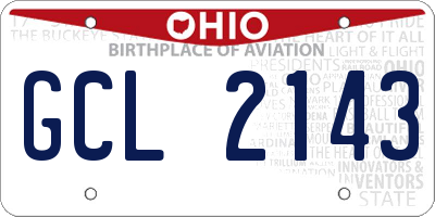 OH license plate GCL2143