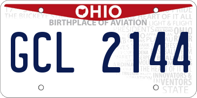 OH license plate GCL2144