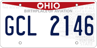OH license plate GCL2146