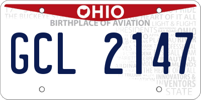 OH license plate GCL2147
