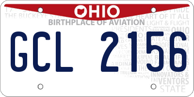 OH license plate GCL2156