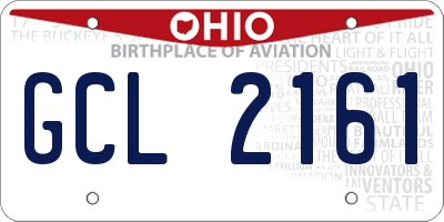 OH license plate GCL2161