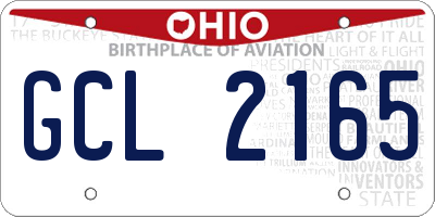 OH license plate GCL2165