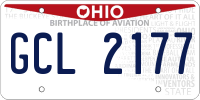 OH license plate GCL2177