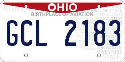 OH license plate GCL2183