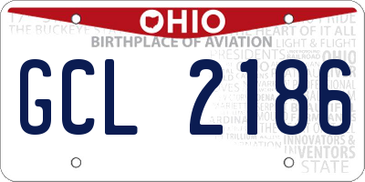 OH license plate GCL2186