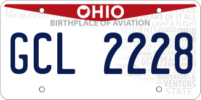 OH license plate GCL2228