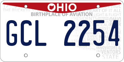 OH license plate GCL2254