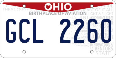 OH license plate GCL2260