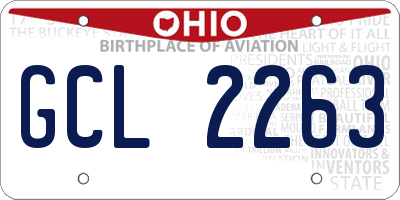 OH license plate GCL2263