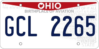 OH license plate GCL2265