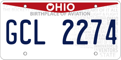 OH license plate GCL2274