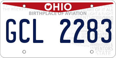OH license plate GCL2283