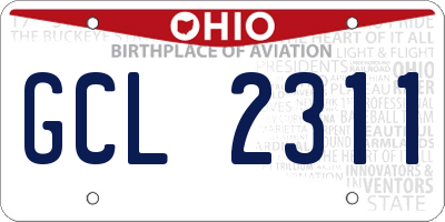 OH license plate GCL2311