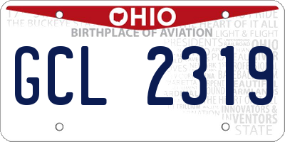 OH license plate GCL2319