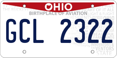 OH license plate GCL2322