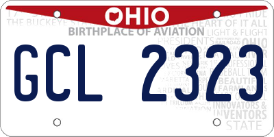 OH license plate GCL2323