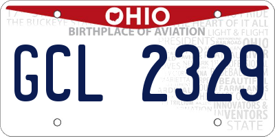OH license plate GCL2329