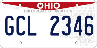 OH license plate GCL2346