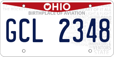 OH license plate GCL2348