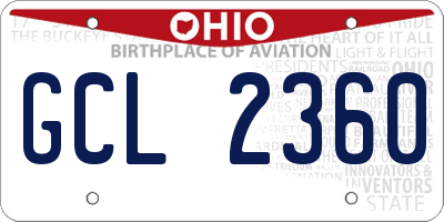 OH license plate GCL2360